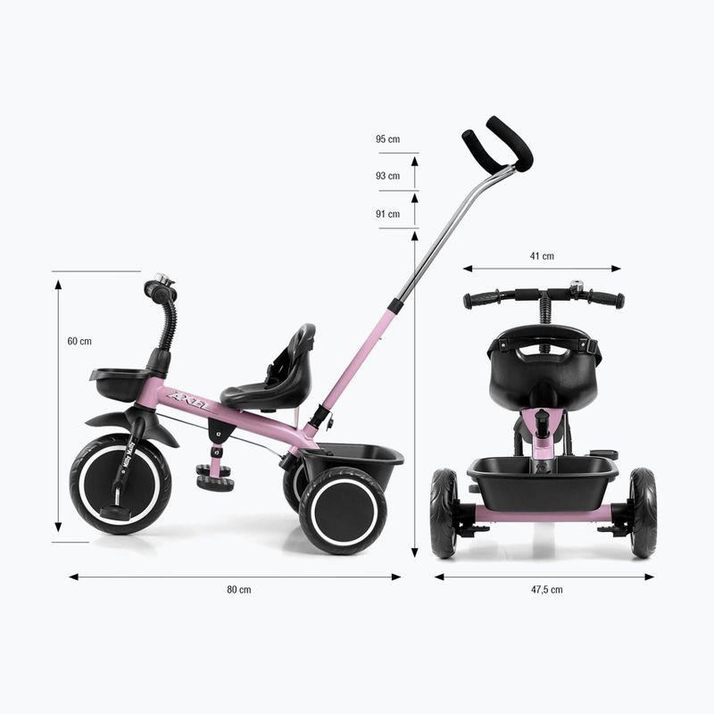 Rowerek biegowy trójkołowy Milly Mally Axel pink 11