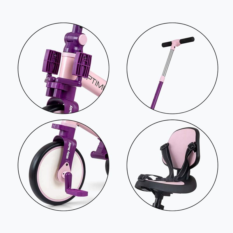 Rowerek biegowy Milly Mally 5w1 Optimus Max pink 12