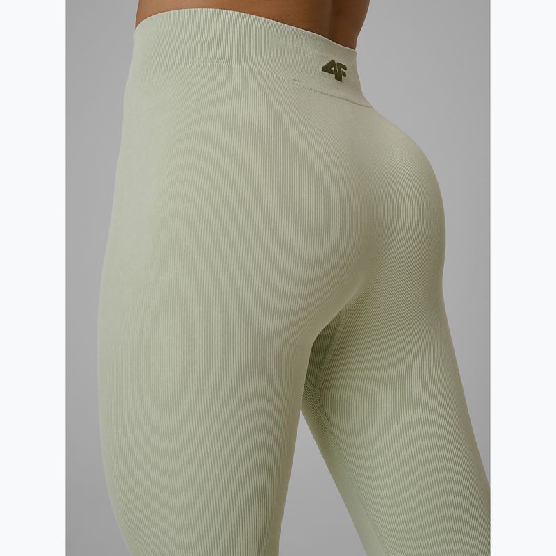 Legginsy treningowe damskie 4F Solar Punk FNK F399 light green allover 5