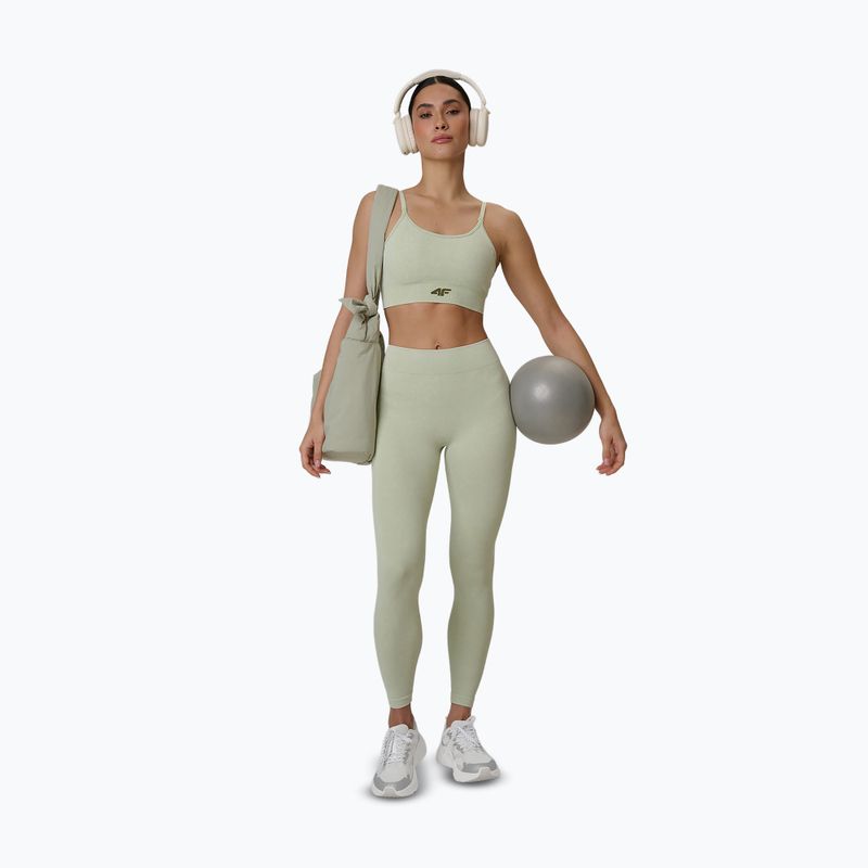 Legginsy treningowe damskie 4F Solar Punk FNK F399 light green allover 9
