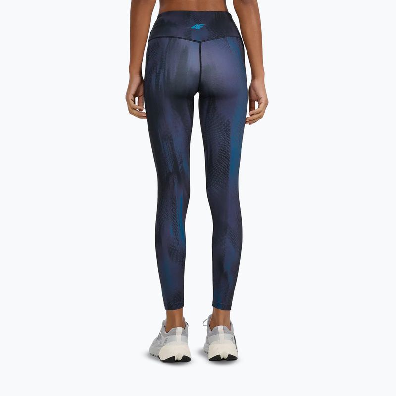 Legginsy treningowe damskie 4F Solar Punk FNK F454 sea green allover 3