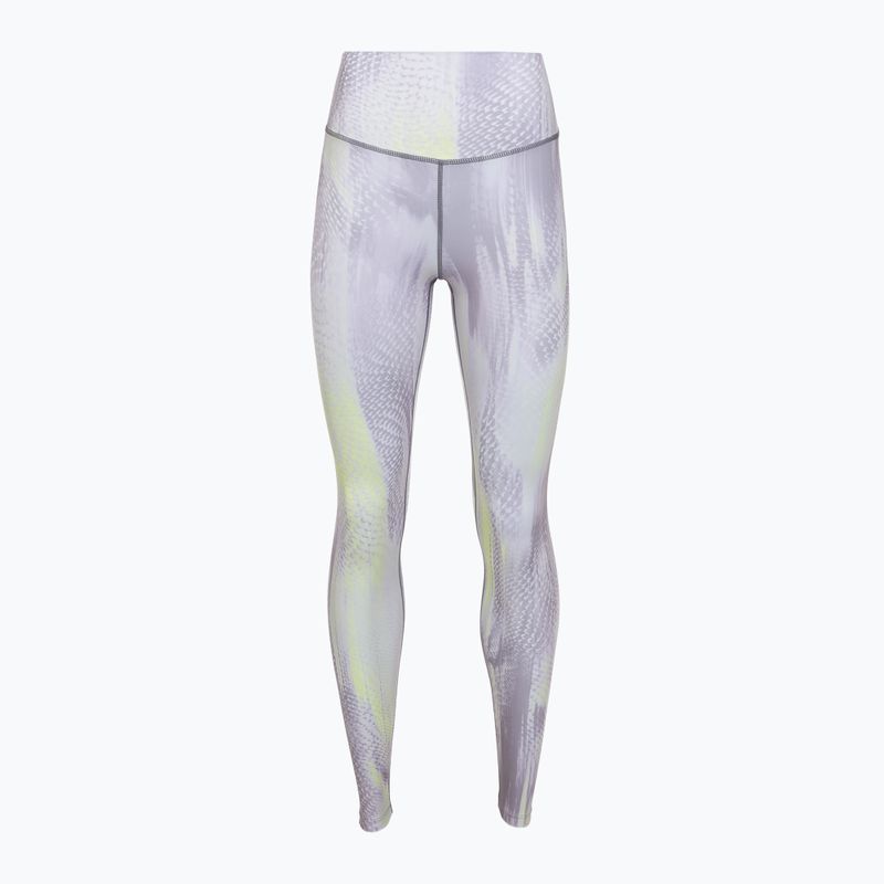 Legginsy treningowe damskie 4F Solar Punk FNK F454 light yellow allover 7