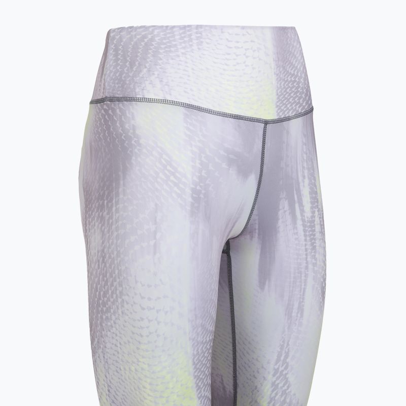 Legginsy treningowe damskie 4F Solar Punk FNK F454 light yellow allover 9
