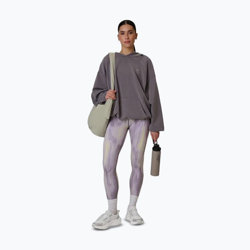 Legginsy treningowe damskie 4F Solar Punk FNK F454 light yellow allover 5