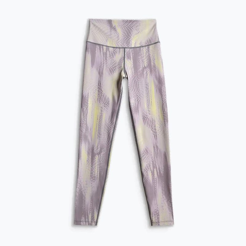 Legginsy treningowe damskie 4F Solar Punk FNK F454 light yellow allover 7