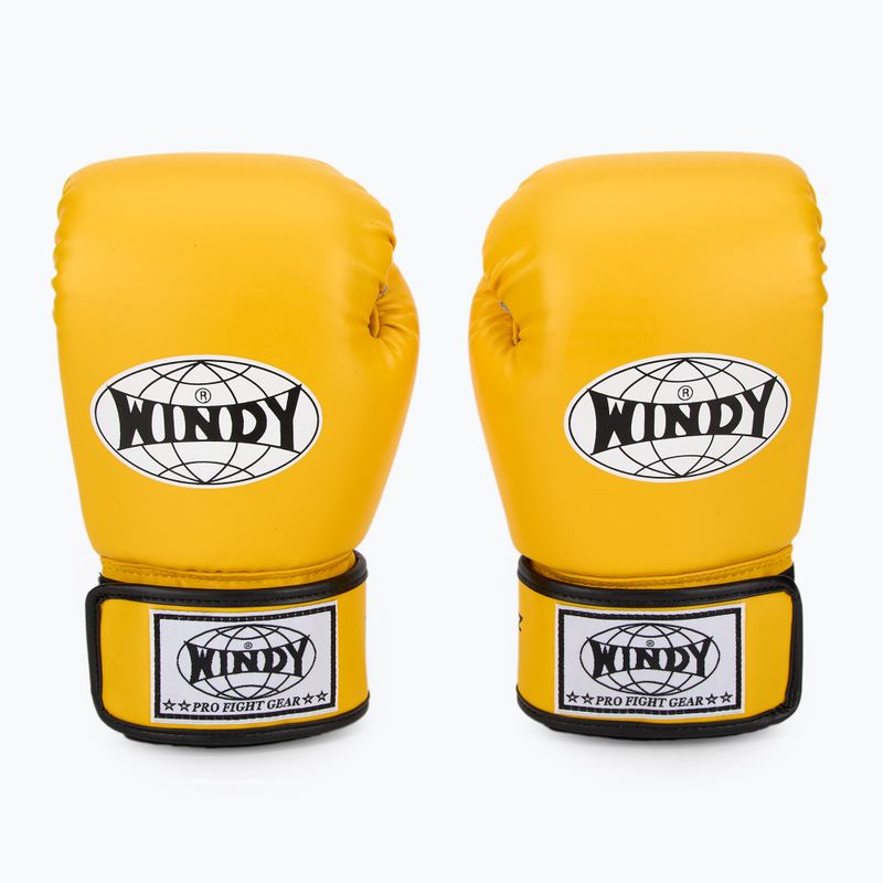 Rękawice bokserskie WINDY Classic Synthetic Leather yellow 2