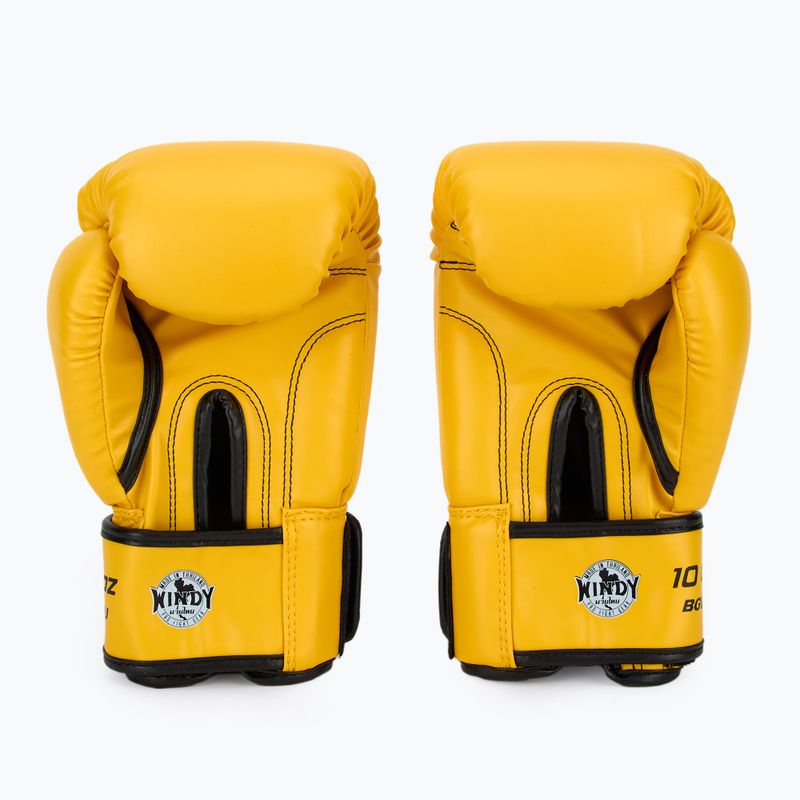Rękawice bokserskie WINDY Classic Synthetic Leather yellow 3
