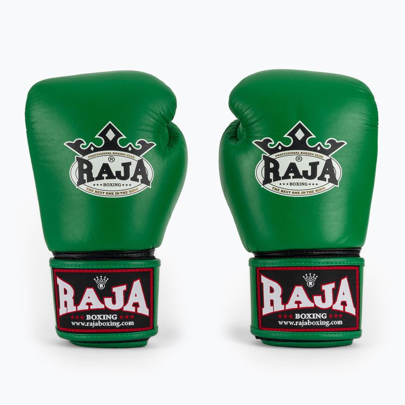 Rękawice bokserskie RAJA BOXING Single Standard Genuine Leather green 2