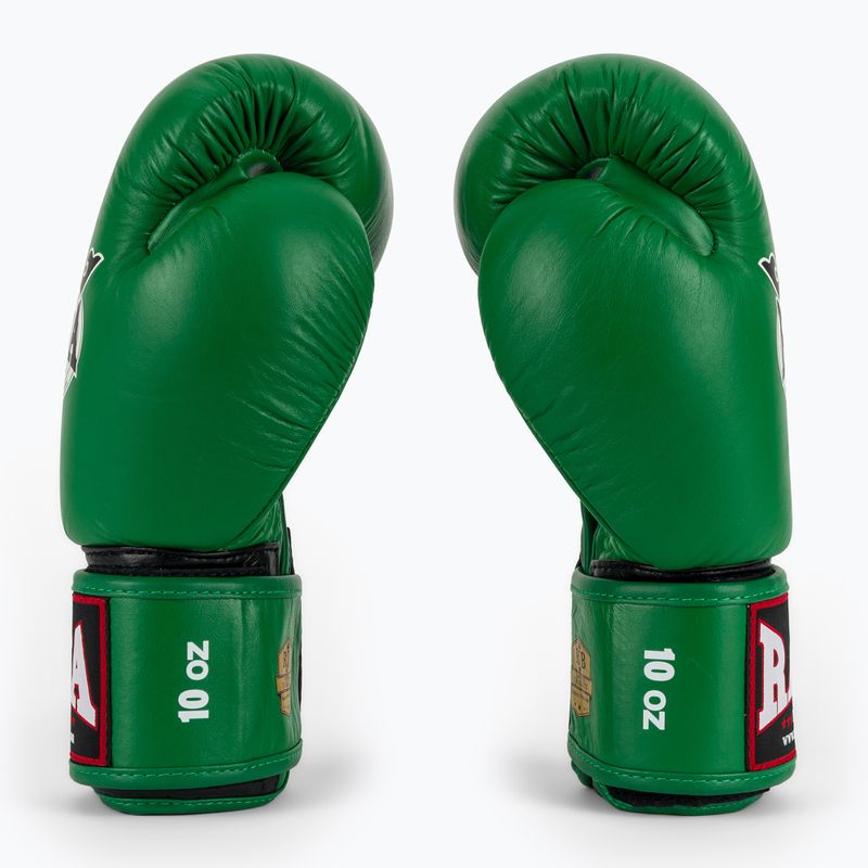 Rękawice bokserskie RAJA BOXING Single Standard Genuine Leather green 4