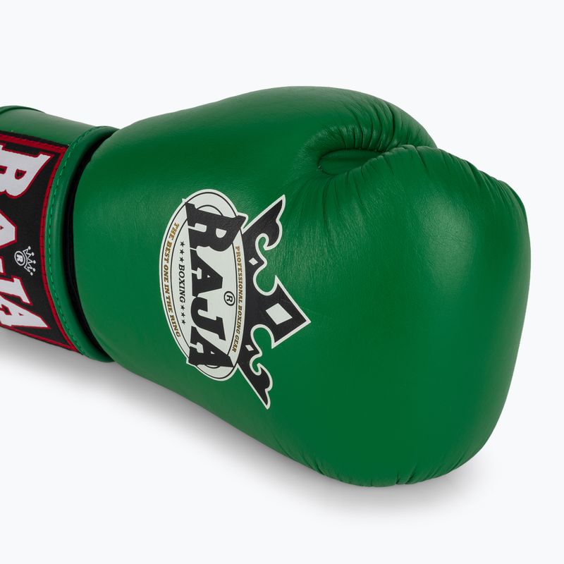 Rękawice bokserskie RAJA BOXING Single Standard Genuine Leather green 5