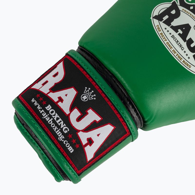 Rękawice bokserskie RAJA BOXING Single Standard Genuine Leather green 6