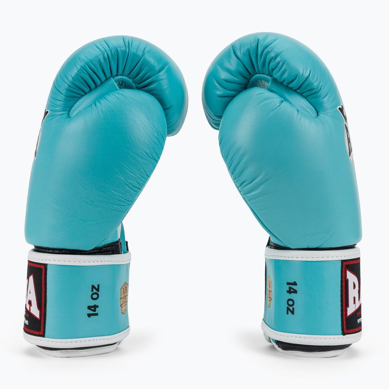 Rękawice bokserskie RAJA BOXING Single Standard Genuine Leather light blue 4