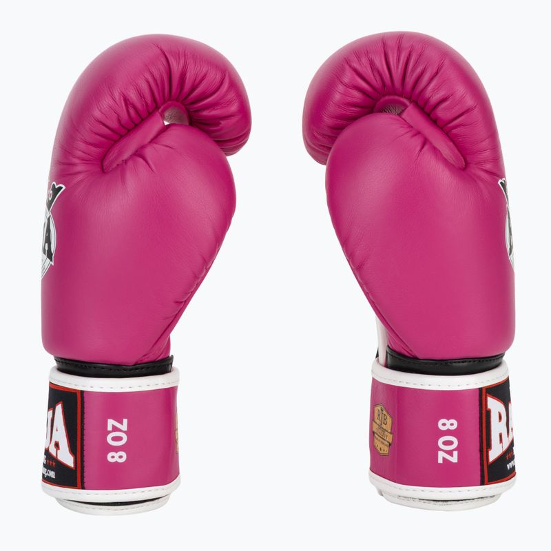 Rękawice bokserskie RAJA BOXING Single Standard Genuine Leather pink 4