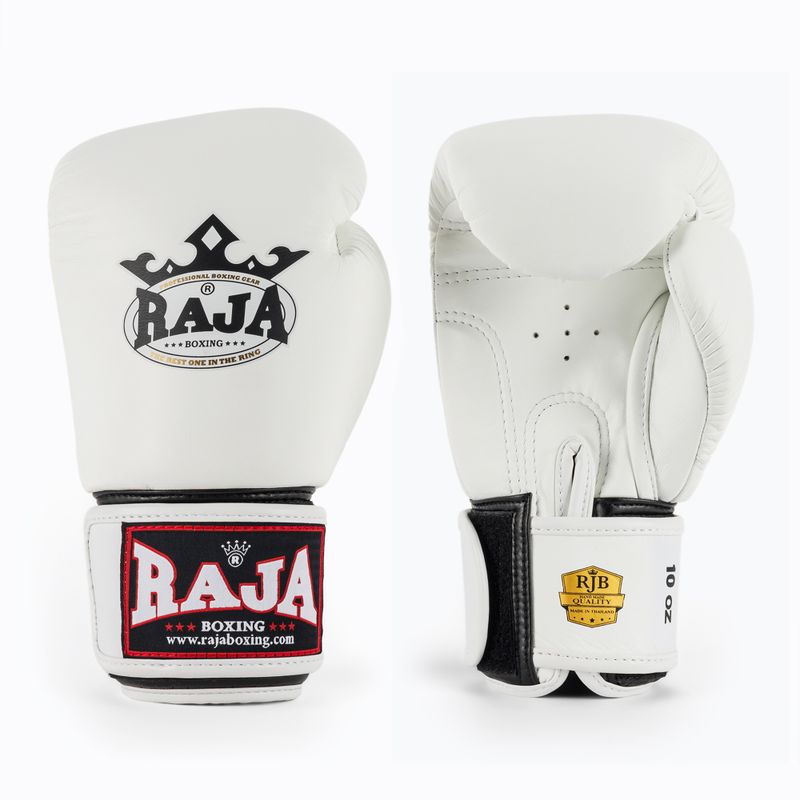 Rękawice bokserskie RAJA BOXING Single Standard Genuine Leather white