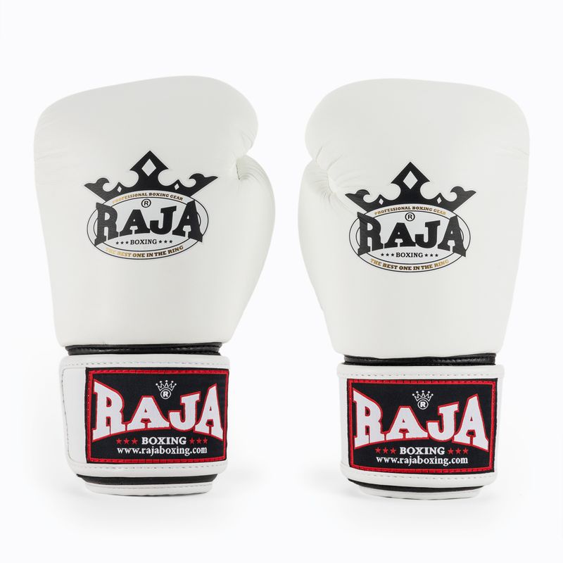 Rękawice bokserskie RAJA BOXING Single Standard Genuine Leather white 2