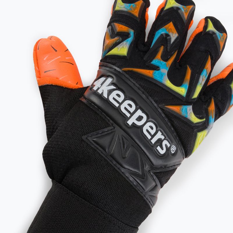 Rękawice bramkarskie dziecięce 4keepers Equip Flame NC Jr czarny/multikolor 3