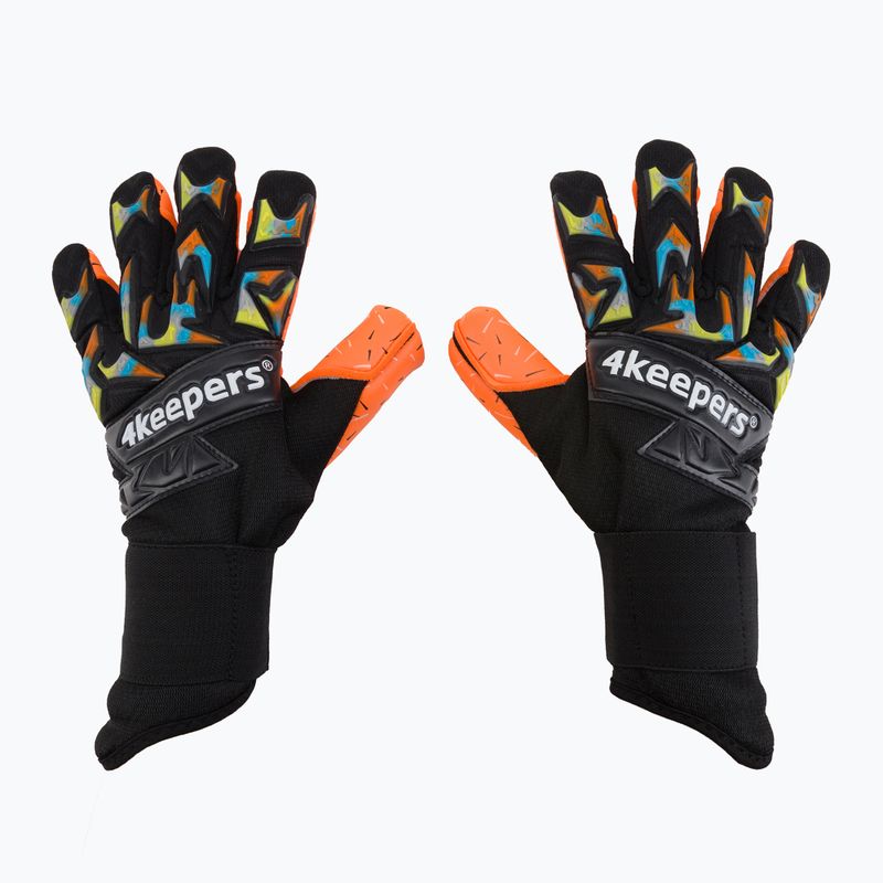 Rękawice bramkarskie 4keepers Equip Flame NC czarny/multikolor