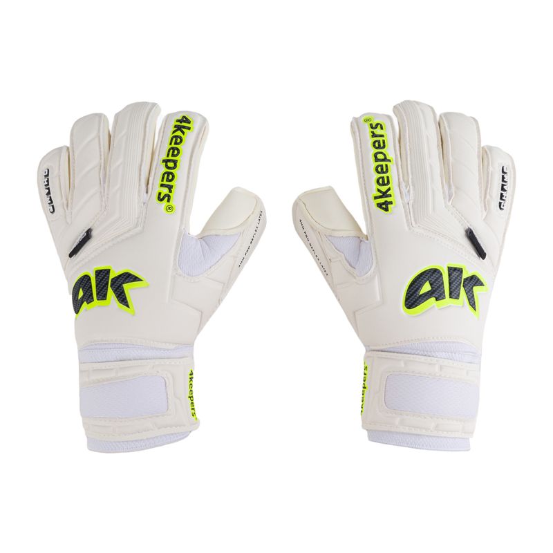 Rękawice bramkarskie dziecięce 4keepers Champ Carbo V RF biały/żółty