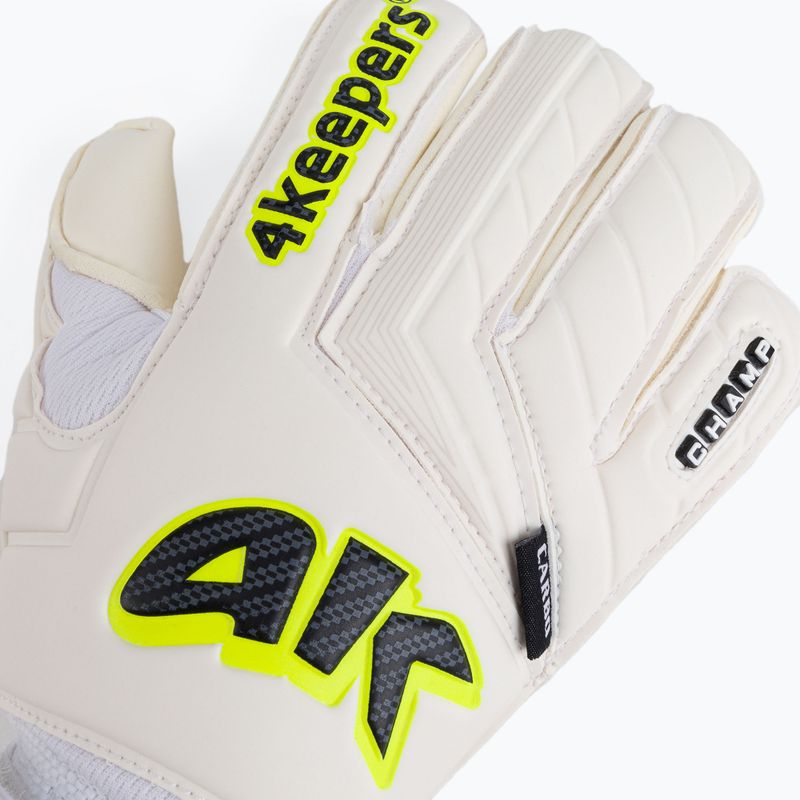 Rękawice bramkarskie 4keepers Champ Carbo V RF Strap biały/żółty 3