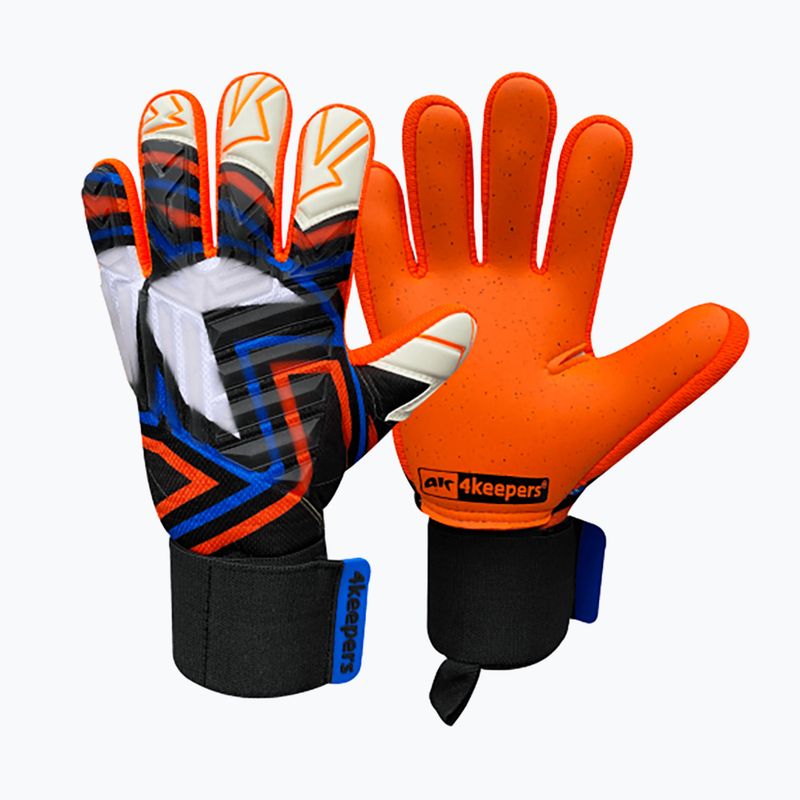 Rękawice bramkarskie 4keepers Evo Lanta NC czarny/biały/ niebieski/pomarańczowy 6