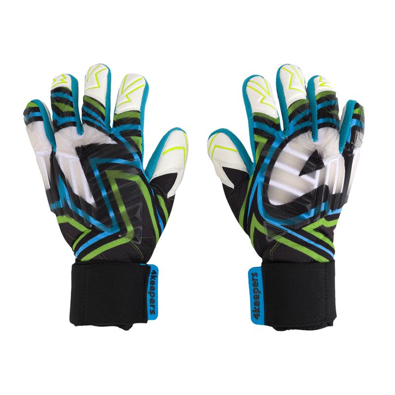 Rękawice bramkarskie dziecięce 4keepers Evo Amson NC czarny/biały/ żółty/niebieski
