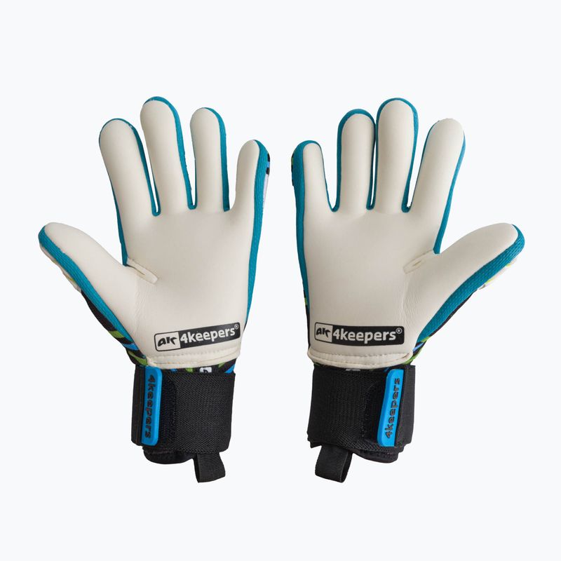 Rękawice bramkarskie dziecięce 4keepers Evo Amson NC czarny/biały/ żółty/niebieski 2