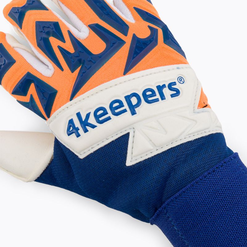 Rękawice bramkarskie dziecięce 4keepers Equip Puesta NC Jr niebieski/pomarańczowy 3