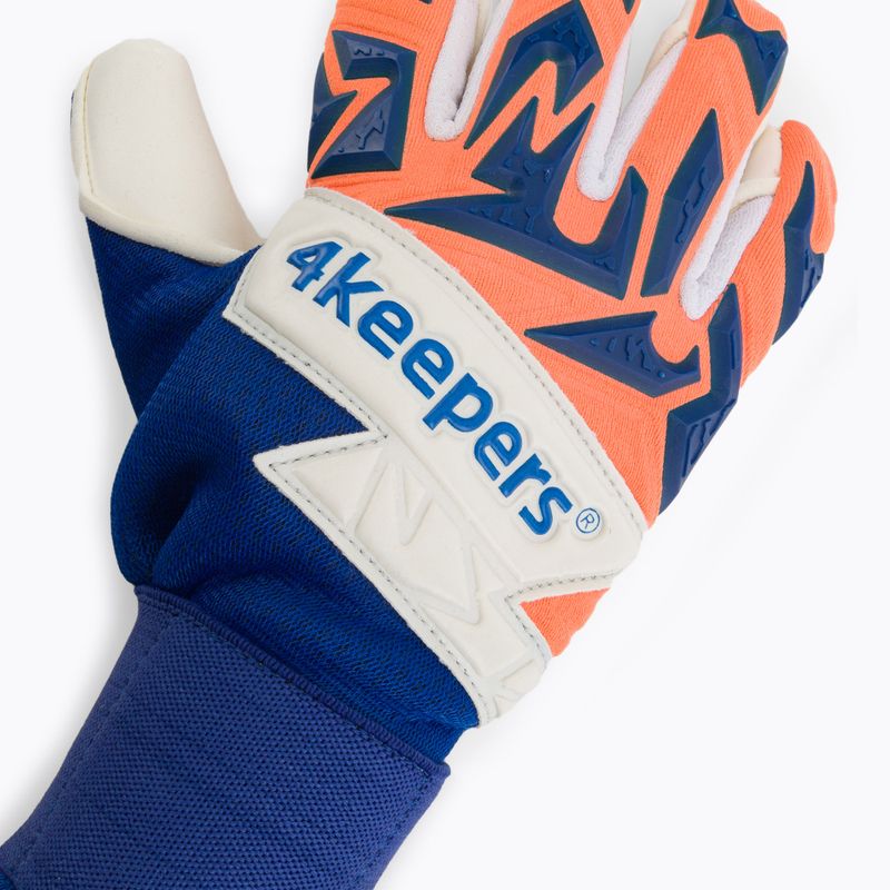 Rękawice bramkarskie 4keepers Equip Puesta NC niebieskie/pomarańczowe 3