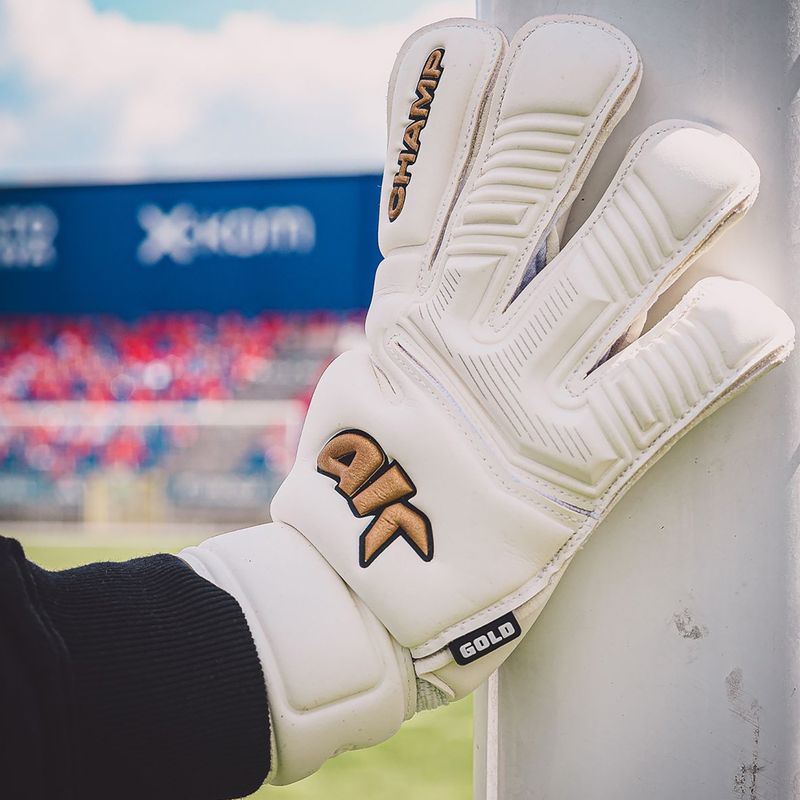 Rękawice bramkarskie dziecięce 4keepers Champ VII RF2G Jr gold/white 10