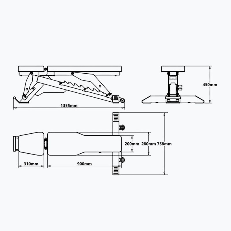 Ławka treningowa regulowana HMS L3150 black 5