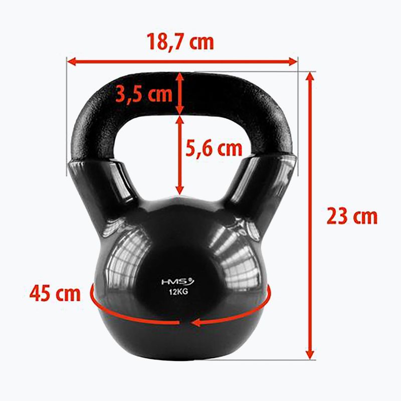 Kettlebell HMS KNV12 12kg czarny 3