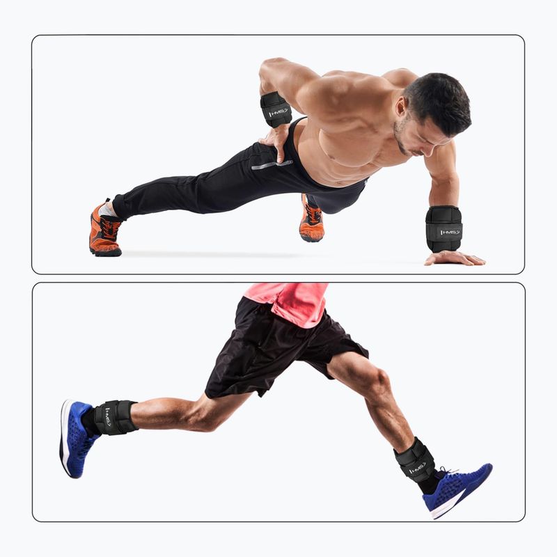 Obciążniki na kostki i nadgarstki HMS ONK01 2 x 0,5 kg black 6