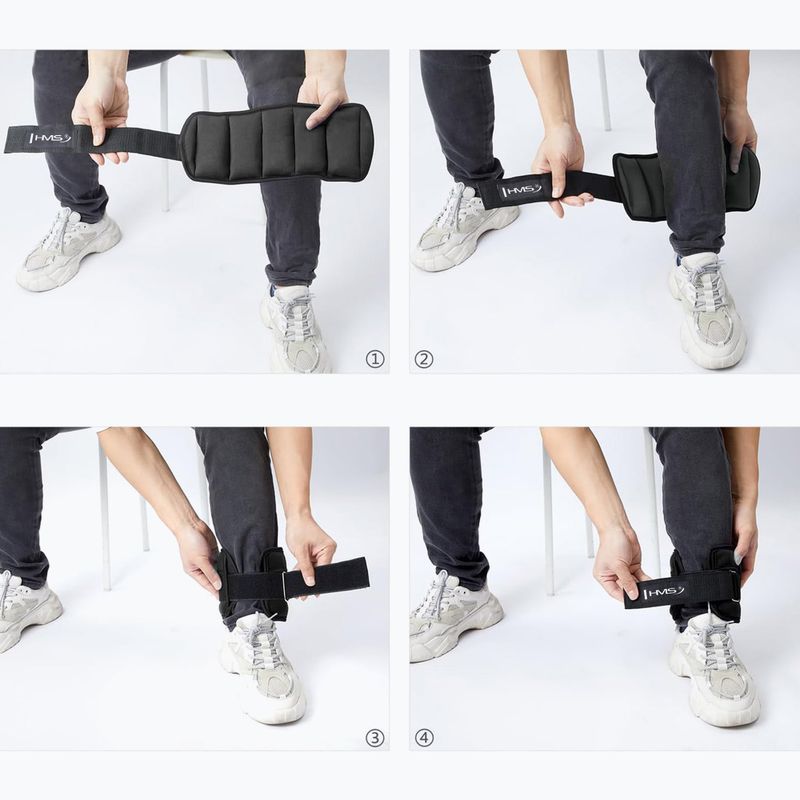 Obciążniki na kostki i nadgarstki HMS ONK01 2 x 0,5 kg black 7