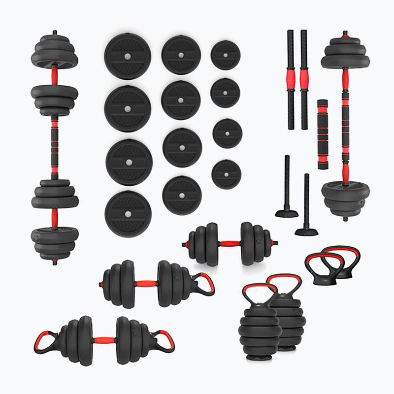 Zestaw ciężarów HMS SGN120 Pro Set 6W1 20 kg czarny/czerwony