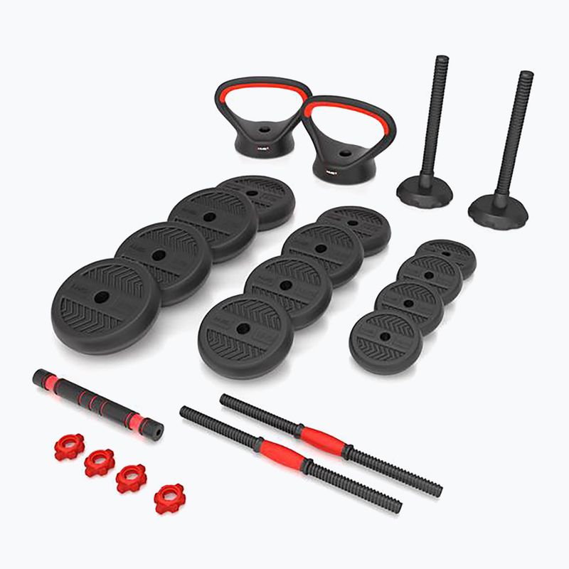 Zestaw ciężarów HMS SGN120 Pro Set 6W1 20 kg czarny/czerwony 2