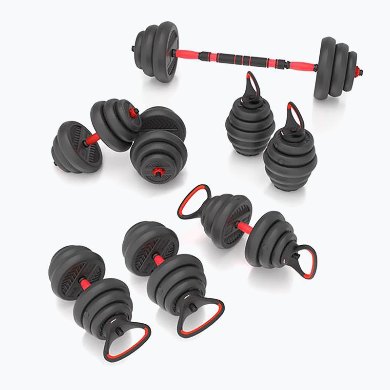 Zestaw ciężarów HMS SGN120 Pro Set 6W1 20 kg czarny/czerwony 4