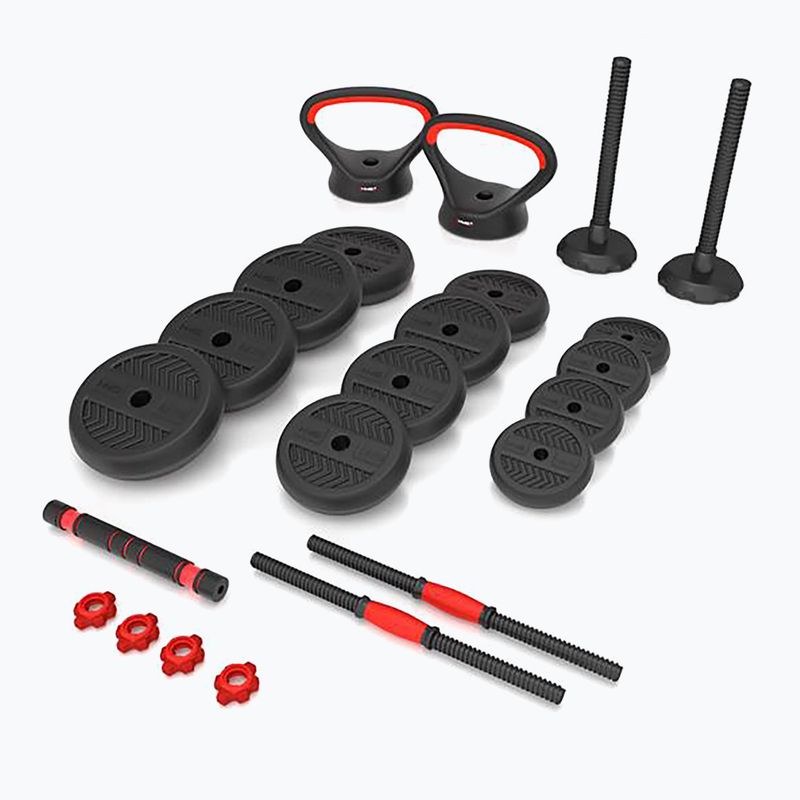 Zestaw ciężarów HMS SGN130 Pro Set 6W1 30 kg czarny/czerwony 2