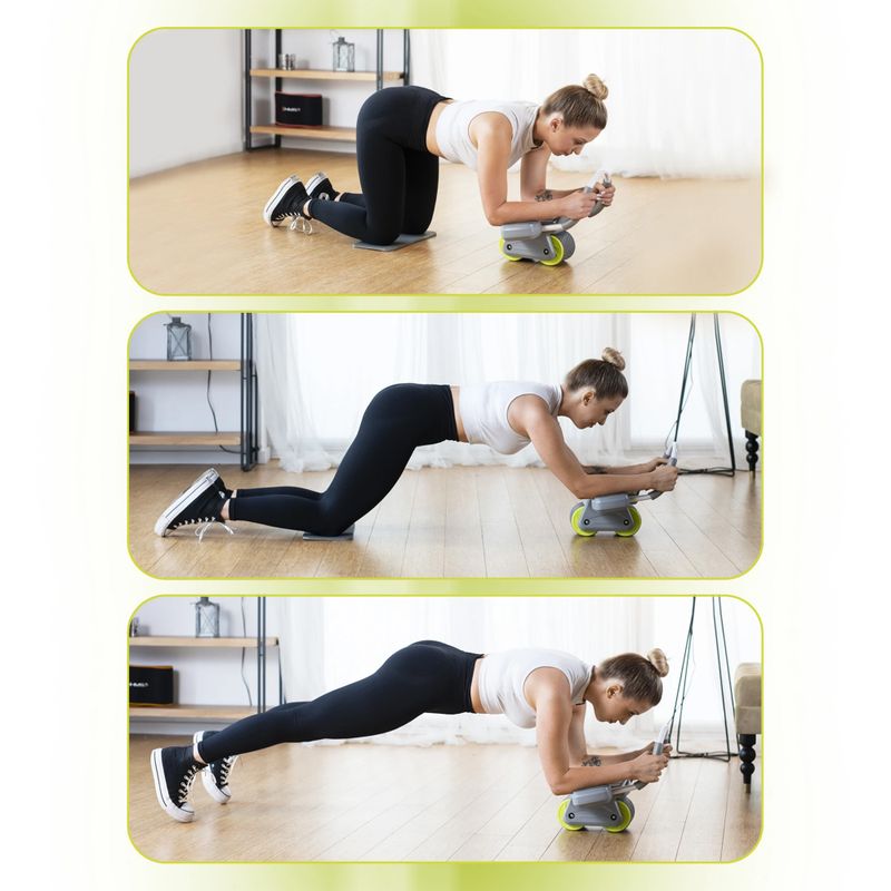 Koło automatyczne do ćwiczeń mięśni brzucha z wyświetlaczem HMS KA08 szary 16