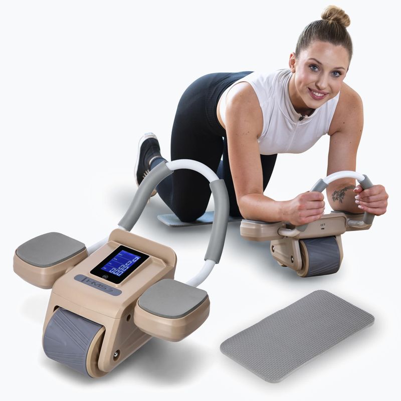 Koło automatyczne do ćwiczeń mięśni brzucha z wyświetlaczem HMS KA08 brązowy 10