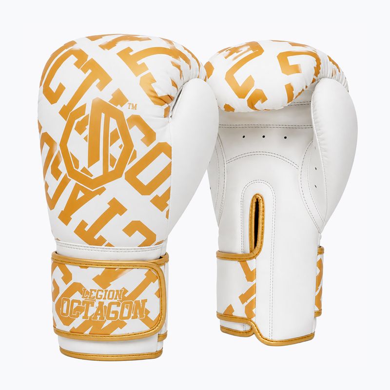 Rękawice bokserskie Octagon Legion Eclipse white/gold 2