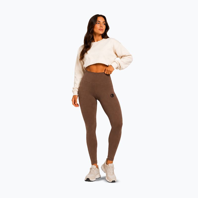 Legginsy treningowe damskie Octagon Legion Ribber brown 2