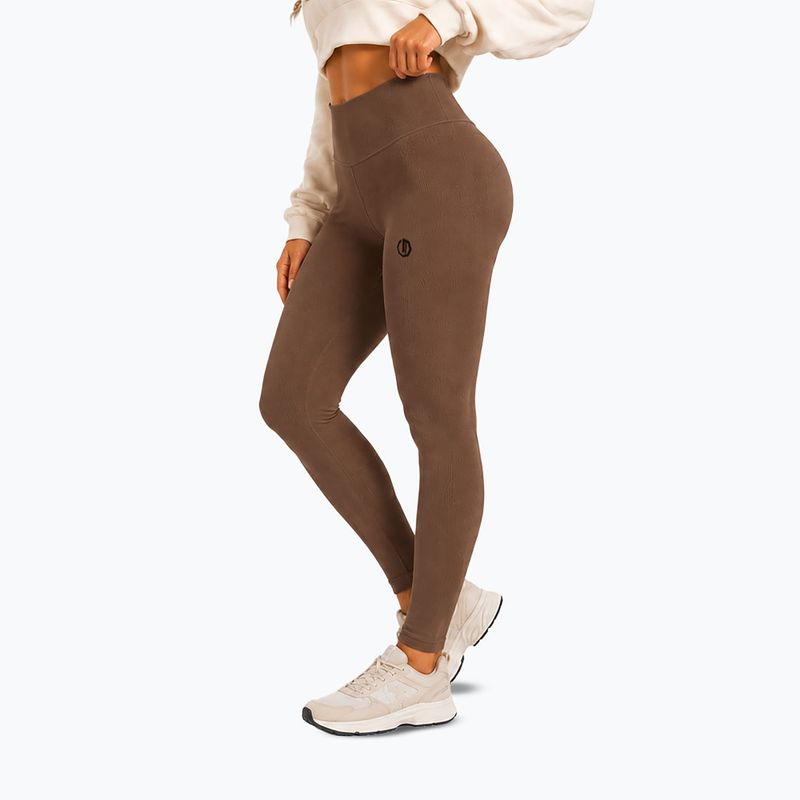 Legginsy treningowe damskie Octagon Legion Ribber brown 4