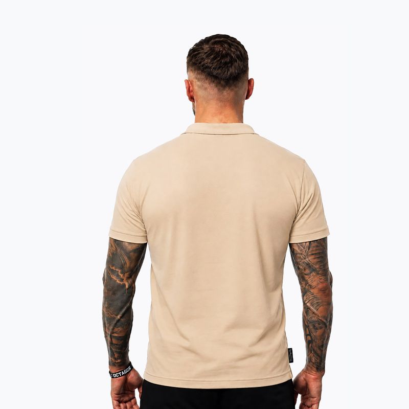 Koszulka polo męska Octagon Legion Small Logo 3D Polo beige 2