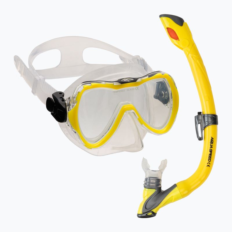 Zestaw do nurkowania dziecięcy AQUA-SPEED Enzo + Evo 2022 żółty