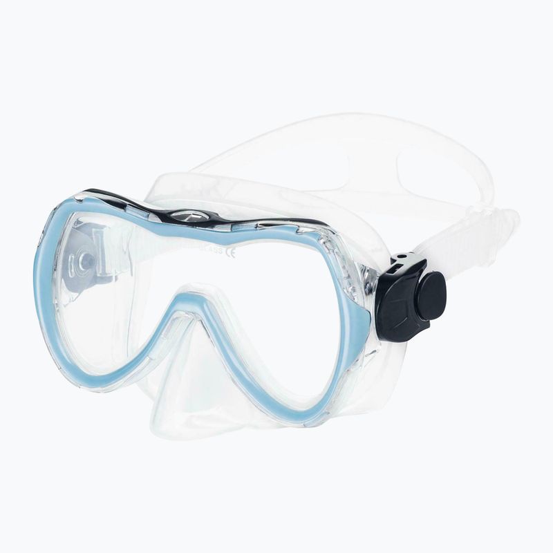 Zestaw do snorkelingu dziecięcy AQUA-SPEED Enzo + Evo maska + fajka + worek jasnoniebieski 2