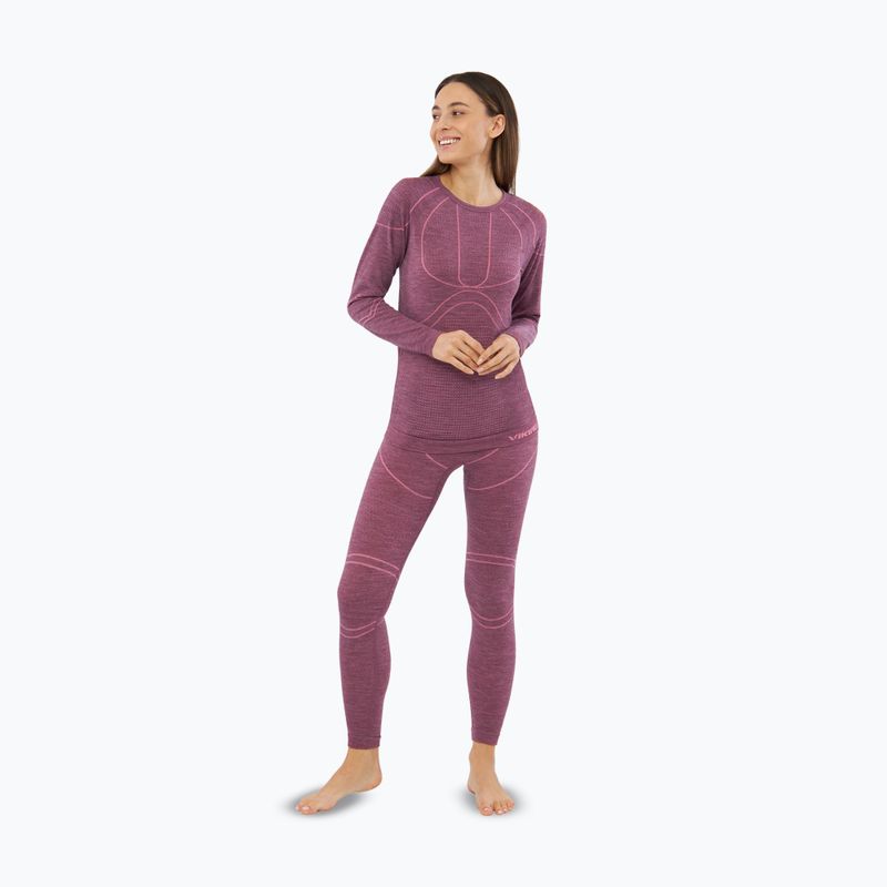 Komplet bielizny termoaktywnej damskiej Viking Lan Pro claret/light pink 4