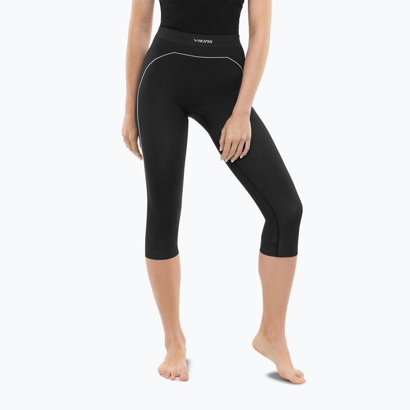 Spodnie termoaktywne damskie Viking Etna 2.0 3/4 black/purple