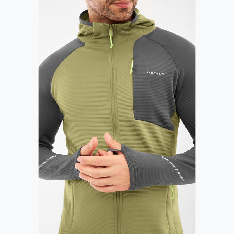 Bluza trekkingowa męska Viking Birger Hoodie olive/dark grey 4