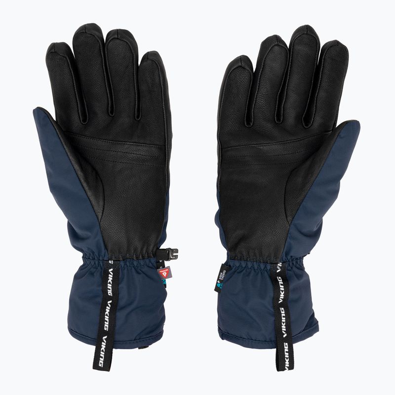 Rękawice narciarskie męskie Viking Lars Ski navy/black leather 3