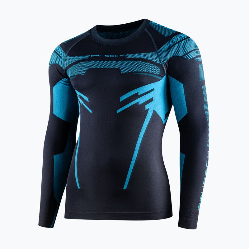 Longsleeve termoaktywny męski Brubeck Dry grafitowy/niebieski 3